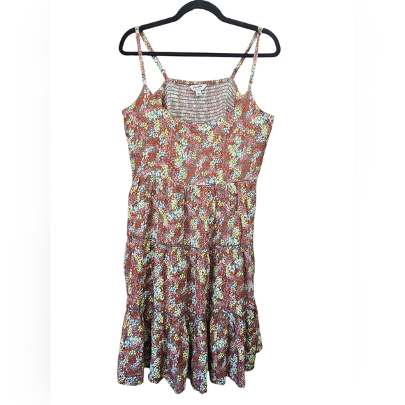 Wrangler Dresses & Skirts - Wrangler Retro XL Boho Floral Tiered Sundress Smocked Back 100% Rayon Rodeo